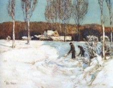 hassam shoveling snow (new england) c1905. , 