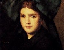 Hener Jean Jacques A Portrait Of A Young Girl With A Box In Her Hat. , -