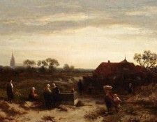 Verveer Salomon Leonardus Figures In The Dunes Near Scheveningen. ������, Salomon ���������