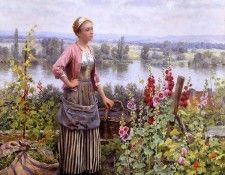 Maria on the Terrace with a Bundle of Grass. ,  