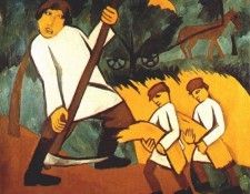 goncharova haycutting c1910. , 