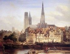 Bosboom Johannes Parisian Quay In Rouen Sun. Bosboom, ��������