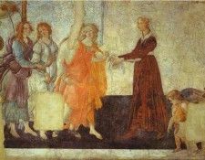 Alessandro Botticelli - Venus and the Three Graces presenting Gifts to a Young Woman. , Alessandro