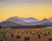 Hay Bales Evening Below Whiteface. , 
