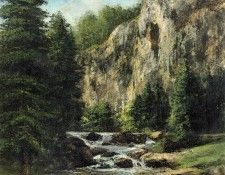 Courbet Gustave Study for -Landscape with Waterfall-. �����, ������