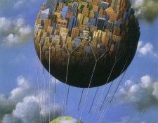 am-Rafal Olbinski New York-Capital of the World. Olbinski, �����