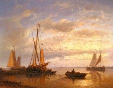 Hulk Abraham Dutch Fishing Vessels In A Calm At Sunset. , 