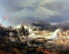 Achenbach Andreas Storm at Dutch Coast. Achenbach, �������