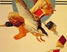 Vacation Boy Riding Goose. , 