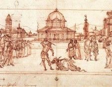 Carpaccio The Triumph of St George drawing. , 
