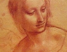 Leonardo Head of a Woman, Drawing, Musee Bonnat, Bayonne. �����, �������� ��