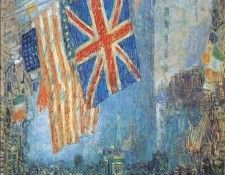 hassam the union jack, april morning 1918. ������, ������