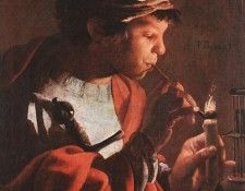 TERBRUGGHEN Hendrick Boy Lighting A Pipe. Terbrugghen, 