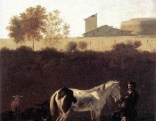 Italian Landscape with Herdsman and a Piebald Horse WGA. , 