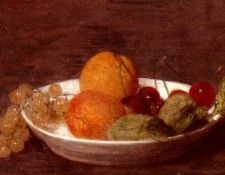 Fantin Latour Henri A Bowl Of Fruit. -, ---