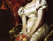 Chase William Merritt Young Girl with Flowers. ,  