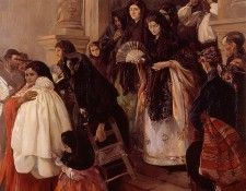 Ortiz Jose Benlliure La salida de misa en Rocafort.   Benlliure