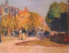 hassam marlborough street, boston 1889. , 