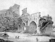 Asselijn Jan Ponte Rotto in Rome Sun . Asselyn, 