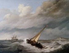 Koekkoek Johannes H Ships for the coast Sun. Koekkoek,  Hermanus