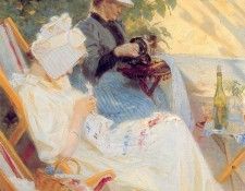 Kroyer Peder Severin Marie y su madre en el jardin 1891. Kroyer, ����� �������