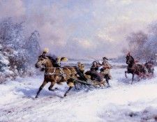 Eerelman Otto Horses and Snow sledge Sun . Eerelman, 