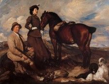 Lambert Miss Alison Preston and John Proctor on Mearbeck Moor. , 