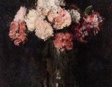 Fantin Latour Henri Carnations in a Champagne Glass. -, ---
