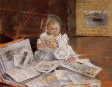 Chase William Merritt Child with Prints. ,  