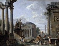 Landscape with Roman Ruins. ,  