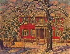 harris red house and yellow sleigh 1919. 