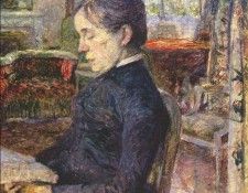 lautrec comtesse adele de toulouse-lautrec in the salon at malrome 1887. -,  