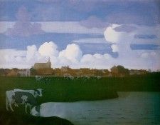 Voerman Jan Cattle along side the IJssel Sun. Voerman, ��