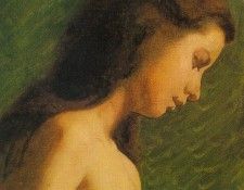 Eakins Study of a Girls Head, 1868-69, oil on canvas, Phila. �����, �����