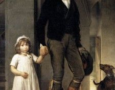 GERARD Francois Jean Baptist Isabey Miniaturist With His Daughter.  