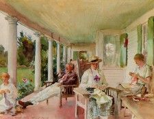 Sargent John Singer On the Verandah (Ironbound Island Maine). ��������, ���� ������