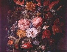 ruysch bouquet in glass vase 1703. , 