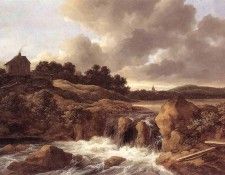RUISDAEL Jacob Isaackszon van Landscape With Waterfall. ��������, ���� ���