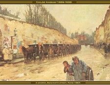 Childe Hassam-A Shower-Bonaparte Street(1887) Po Amp 061. , 