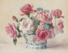 A still life of Roses in a porcelain bowl. Bulleid ������ �������