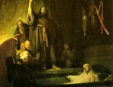 REMBRANDT THE RAISING OF LAZARUS C.1630 LA COUNTY MUSEUM OF .    