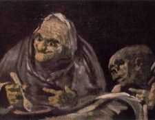 Goya - Two Old Women Eating From A Bowl.   ,  