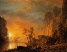 Bierstadt Albert Sunset in the Rockies. ��������, �������