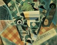 Gris Still life with checked tablecloth, 1915, 116 x 89 cm, . , 