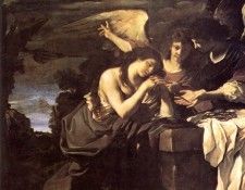 Guercino Magdalen and Two Angels. ,   