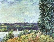 Sisley The Banks of the Seine. Wind Blowing, 1894.. ������, �������
