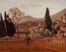 Corot Gardens of the Villa d-Este at Tivoli. ����, ���-������-������