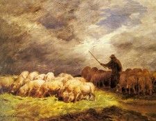 Jacque Charles Emile The Swineherd. ,  