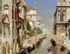 A Venetian Canal with the Scuola Grande. , 