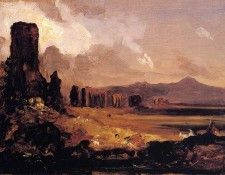 Cole Thomas Campagna di Roma (study for -Aqueduct near Rome-). , 
